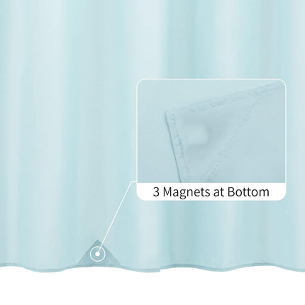 ALYVIA SPRING Extra Long Waterproof Fabric Shower Curtain Liner Blue, 72x84