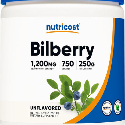 Nutricost Bilberry Powder 250 Grams - Gluten Free and Non-GMO