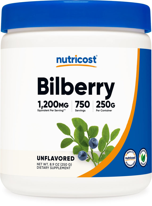 Nutricost Bilberry Powder 250 Grams - Gluten Free 