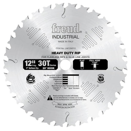 Freud LM72M012: 12" x 30T Heavy-Duty Rip Blade