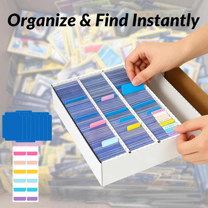 Trading Card Box for 3950 Cards, 5 Rows Cardboard Box for TCG, Pack of 4