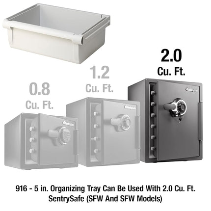 SentrySafe White Drawer Accessory for SFW205 Fire Safes, Adjustable Organizer for Valuables, 916
