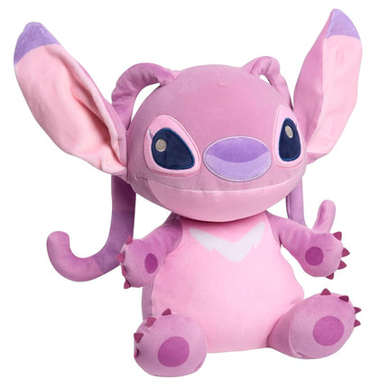 Disney Stitch Comfort Weighted Plush Angel, Officially Licensed, 14-inch Stuffed Animal, Super Soft Snuggly Stretchy Fabric, Alien, Pink, Kids Toys for Ages 3 Up by Just Play
