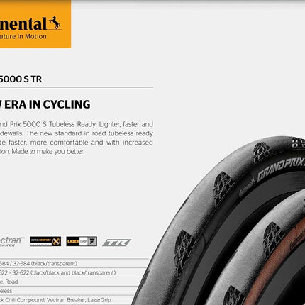 Continental Unisex – Adult's Grand Prix 5000 S Tyres, Black/Transparent, 28" 700x25C 25-622