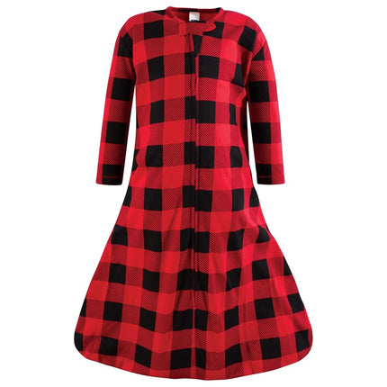 Hudson Baby Unisex Long Sleeve Cotton Jersey Sleeping Bag, Buffalo Plaid, Buffalo Plaid, 6-12 Months