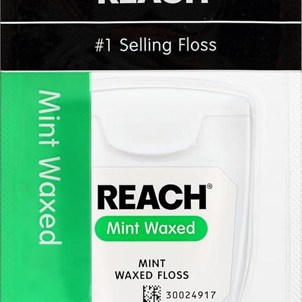 REACH Waxed Dental Floss, Mint, Plaque Remover, Sh