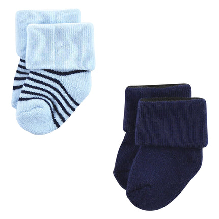 Luvable Friends Unisex Baby Newborn and Baby Terry Socks, Red Navy Sneakers 12-pack, 6-12 Months