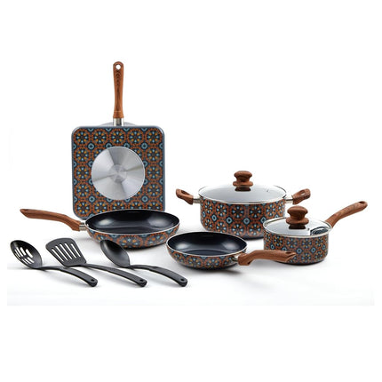 IMUSA Juego de utensilios de cocina de 10 piezas con diseño de Talavera mexicana y herramientas