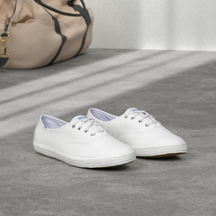 Keds Women's Keds Champion Gn Leather Sneaker, White, 9 M US