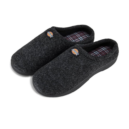 Pantuflas de espuma viscoelástica para hombre Dickies con talón abierto y cerrado, suela interior/exterior, fieltro negro, talla mediana UK