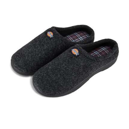 Dickies Chaussons Sabots en Feutre pour Homme avec Mousse à Mémoire de Forme - Semelle Intérieure/Extérieure, Lavables en Machine, Feutre Noir, L