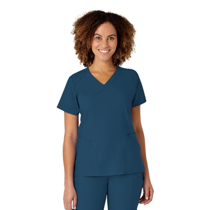 WonderWink 6455XCARI2X W123 Women's Mock Wrap Top,