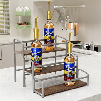 3-Tier Coffee Syrup Rack for Countertop, Large Cap