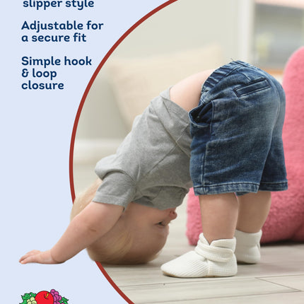 Botines térmicos acogedores Fruit of the Loom con suela antideslizante para bebés (niñas, niños, unisex), color marfil, de 12 a 18 meses
