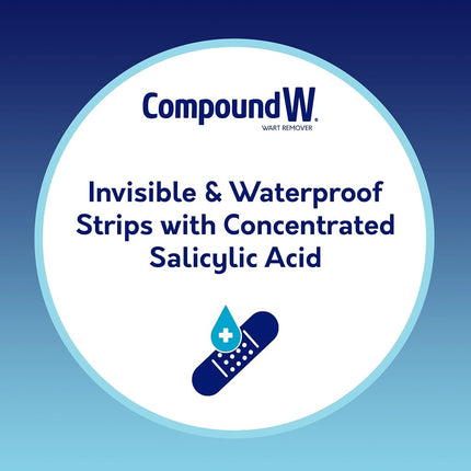 Compound W One Step Invisible Strips Wart Remover Medicated Strips, 14 Count