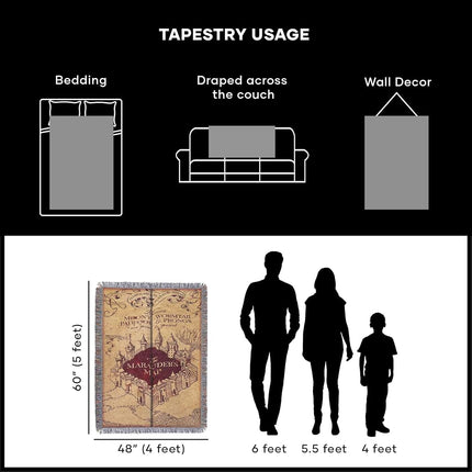 Northwest Throw Blanket, Polyester, Marauders Map, 48" x 60"