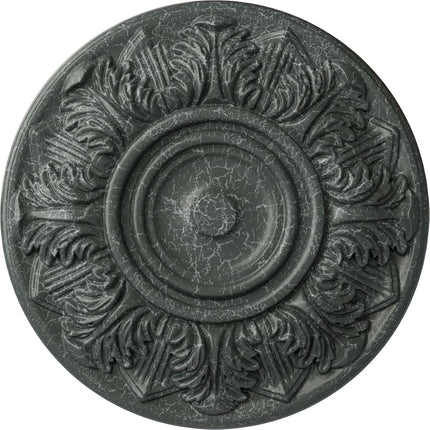13"OD x 1 3/8"P Whitman Ceiling Medallion (For Canopies up to 3 3/4"), Hand-Painted Athenian Green Crackle