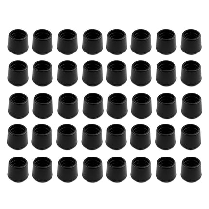 Shepherd Hardware 8622E 1-Inch Inside Diameter Rubber Chair Leg Tips, 40-Pack, Black