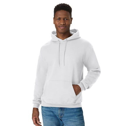 Hanes Men's Pullover EcoSmart Hooded Sweatshirt, White, XL