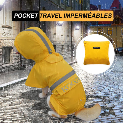 KOOGAL Pet Large Dog Raincoat Apparel Poncho Waterproof for Medium Large Sized for Dog Raincoat Clothes Jacket,Dog Rain Jacket (Yellow, 3XL)