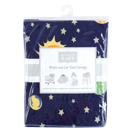 Hudson Baby Unisex Baby Multi-use Car Seat Canopy, Solar System, One Size