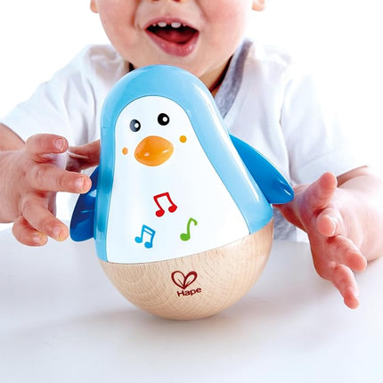 Hape Penguin Musical Wobbler | Colourful Wobbling Melody Penguin, Roly-Poly Toy for Kids 6 Months+