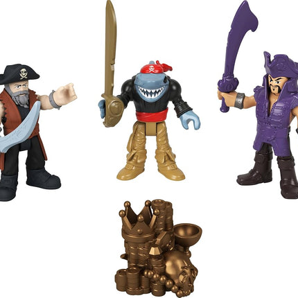 Fisher-Price Imaginext Billy Bones Pirate Ship Playset with Accessories 3 Action Figures & Toy Boat with Skeleton Hands and Launcher, 7 Accessories for Pirate Adventures