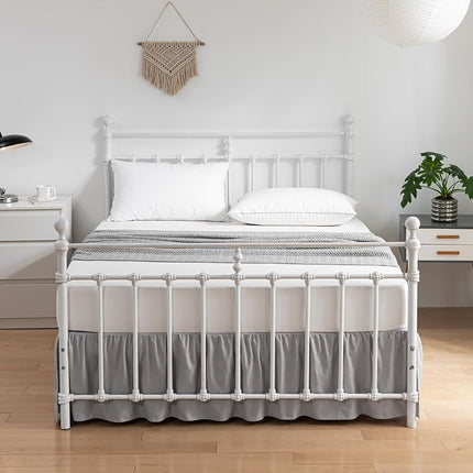 xuan dian Bed Skirt Twin Size Ruffled Bed Skirts with Split Corners