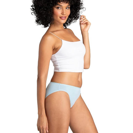 Fruit of the Loom Women's Breathable Underwear, Moisture Wicking Keeps Comfortable, Available in Plus Size Style, Cooling Stripes-Bikini-6 Pack-Colors May Vary, 7 (Pack of 6)