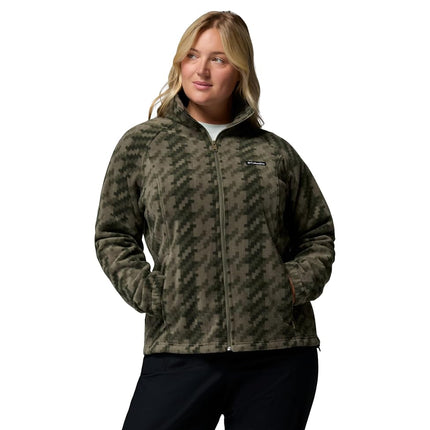 Columbia womens Benton Springs Printed Full Zip, Stone Green/Twills, 3X