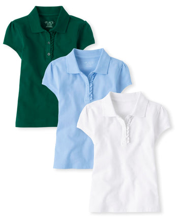 The Children's Place Girls Short Sleeve Ruffle Piq