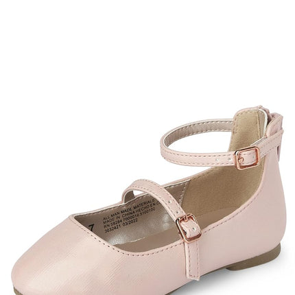 The Children's Place Baby-Girls and Toddler Closed Toe Ballet Flats, Blush Pink, 6 Toddler