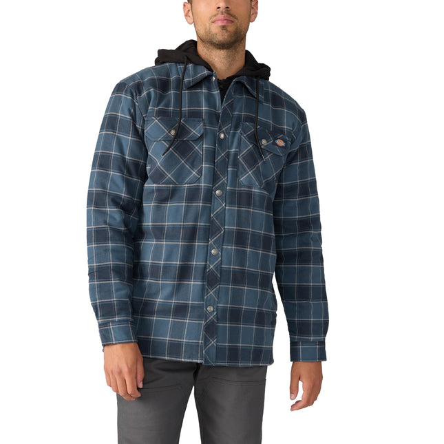Dickies Men's Water Repellent Flannel Hooded Shirt