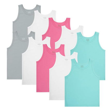 Fruit of the Loom Girls' Undershirts (Camis & Tanks), Toddler Tank - 10 Pack - Assorted, 4-5T
