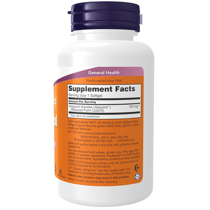 NOW Ubiquinol 100 mg,120 Softgels
