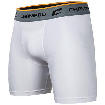 Short de compression Champro Standard avec coque athlétique, blanc, adulte T-XL