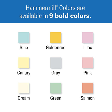 Hammermill Colored Paper, 24 lb Blue Printer Paper, 8.5 x 11-1 Ream (500 Sheets) - Made in the USA, Pastel Paper, 103671R