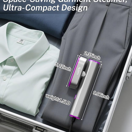 Steamer Clothes,Travel Portable Handheld Mini Clothes Steamer & lron 2 In 1 Fast 10s Heat-Up.Garment steamer lron,Rotatable Broad 1200W Effortless for Travel Office Home 110-120V Purple (purple01)