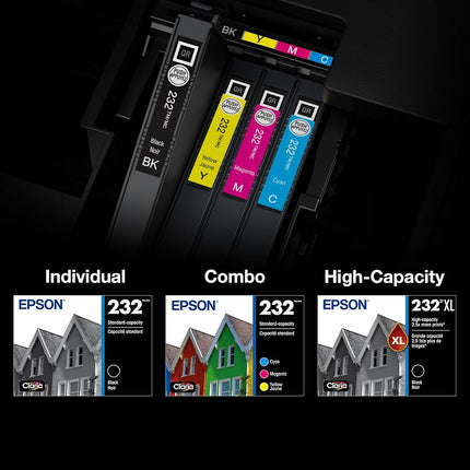 EPSON 232 Claria Ink High Capacity Black Cartridge (T232XL120-S) Works with WorkForce WF-2930 ,2950 and Expression XP-4200, 4205