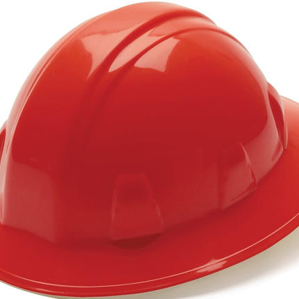 Casque de sécurité à bord complet Pyramex série SL, suspension à cliquet 4 points, rouge
