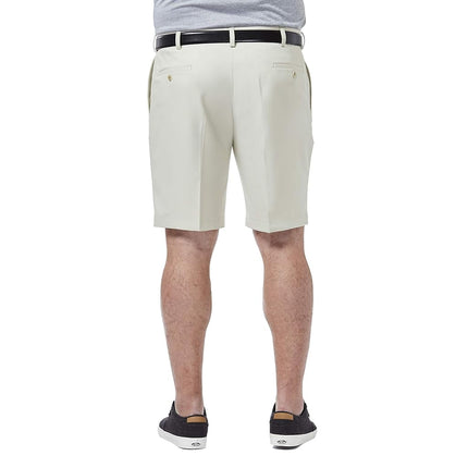 Haggar Men's Cool 18 Pro Straight Fit Pleated Front 4-Way Stretch Expandable Waist Golf Short (Big & Tall Sizes), String, 48