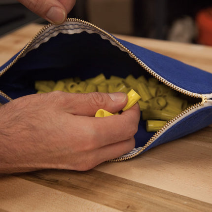 Klein Tools 5140 Canvas Zipper Bag, Tool Pouch, Tool Bag, Utility Bag, Bank Deposit Bag, 12.5 x 7-Inch, Olive/Orange/Blue/Yellow 4-Pack