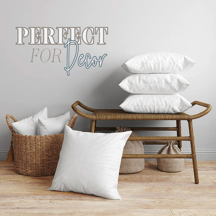 Elegant Comfort Rellenos de cojines de 26 x 26 – Paquete de 2 – Exterior de polialgodón con relleno de fibra siliconada – Decorativos cuadrados para sofá, cama, fabricados en EE. UU., 26 x 26 pulgadas