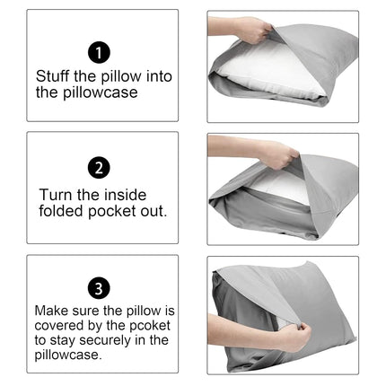 FLXXIE 6 Pack Microfiber Queen Pillowcases, Ultra Soft and Wrinkle, Fade Resistant Pillow Cases with Envelope Closure, 20x30 Inches, Black