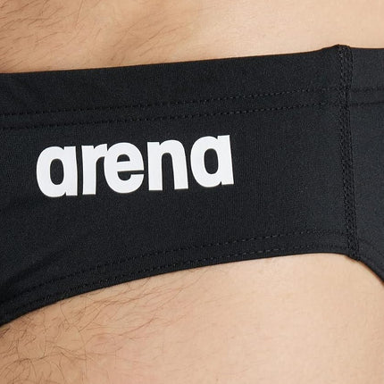 Arena Men's Standard Team Swim Briefs Solid, Black-White, 18