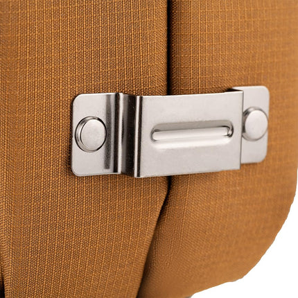 Bucket Boss Four-Barrel Tool Sheath with FlapFit to Fit Instantly Over a Belt or Into a Pants Pocket, with 5 Tool Pockets and 2 Loops, and Metal Tape Clip, in Brown, 54184