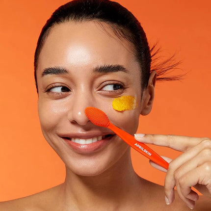 APRILSKIN Pore Cleansing Facial Silicone Brush | for Blackheads Removal & Face Scrubber | Gentle Exfoliation | Deep Pore Cleaning Massager | Pairs with Aprilskin's Carrotene Cleansing Balm