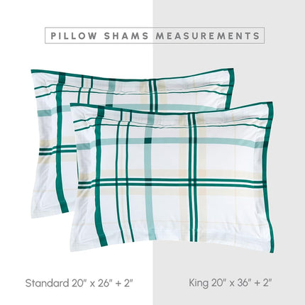 Elegant Comfort Silky Soft 8-Piece Plaid Lodge Bed-in-a-Bag Comforter Set, Includes 4pc Smart Sheet Set, Comforter, Decorative Pillow, Matching Pillowcases and Shams - Twin/Twin XL, Emerald Green