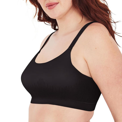 Bali Women's Modern Seamless, Pullover Wireless Bralette with Adjustable Straps, Black, 3X-Large