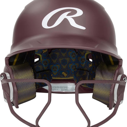 Rawlings | MACH HI-VIZ Fastpitch Softball Batting Helmet | Face Guard Attached | Maroon | Junior - 6 3/8" - 7 1/8"